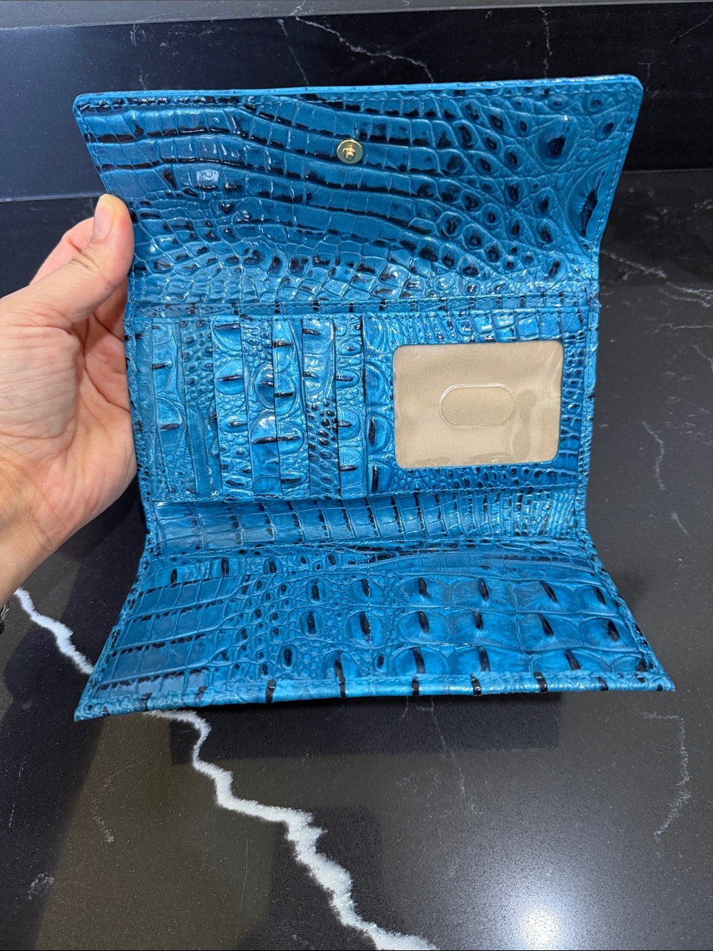 Brahmin Sky Blue Croc-Embossed Leather wallet - Picture 6 of 6